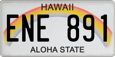 HI license plate ENE891