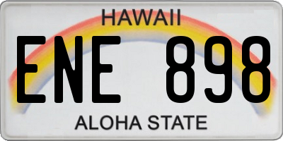 HI license plate ENE898