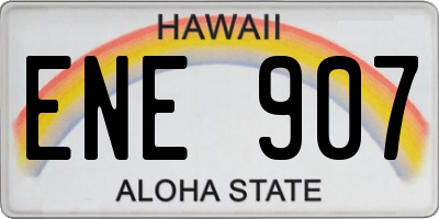 HI license plate ENE907