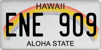 HI license plate ENE909