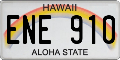 HI license plate ENE910