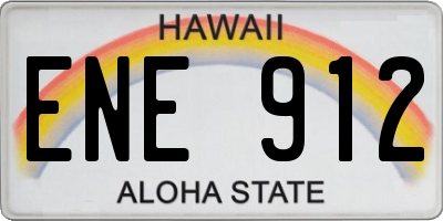 HI license plate ENE912