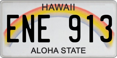 HI license plate ENE913