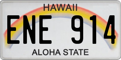 HI license plate ENE914