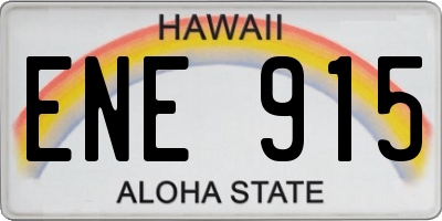 HI license plate ENE915