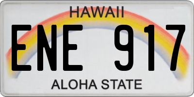 HI license plate ENE917