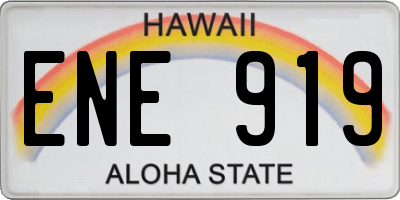 HI license plate ENE919