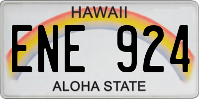 HI license plate ENE924