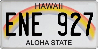 HI license plate ENE927