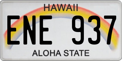 HI license plate ENE937