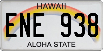HI license plate ENE938