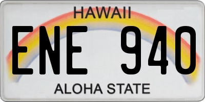 HI license plate ENE940