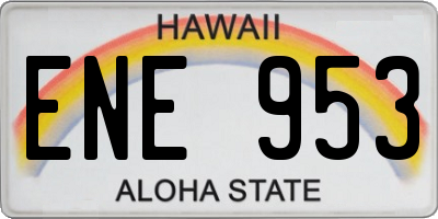HI license plate ENE953