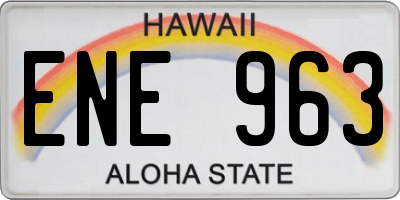 HI license plate ENE963