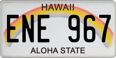 HI license plate ENE967