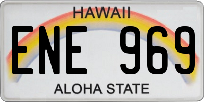 HI license plate ENE969