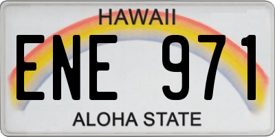 HI license plate ENE971