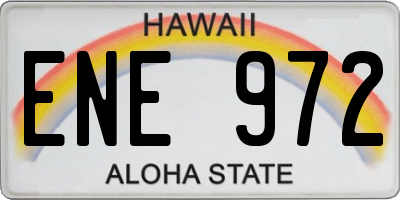 HI license plate ENE972