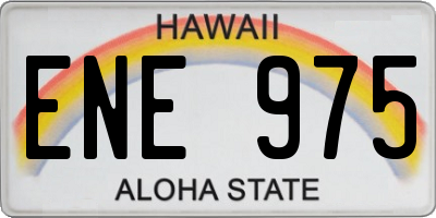 HI license plate ENE975