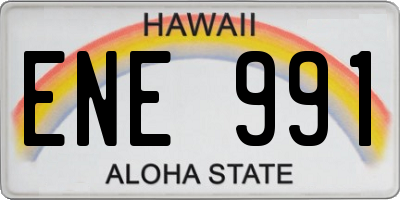 HI license plate ENE991