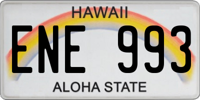 HI license plate ENE993