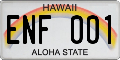 HI license plate ENF001
