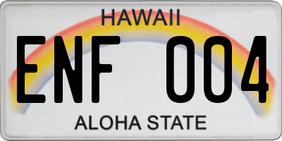 HI license plate ENF004