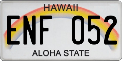 HI license plate ENF052