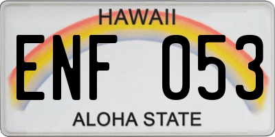 HI license plate ENF053