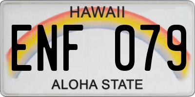 HI license plate ENF079