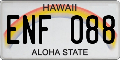 HI license plate ENF088