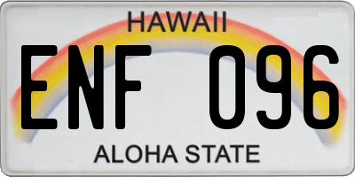 HI license plate ENF096