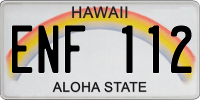 HI license plate ENF112