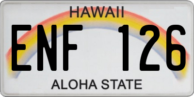 HI license plate ENF126