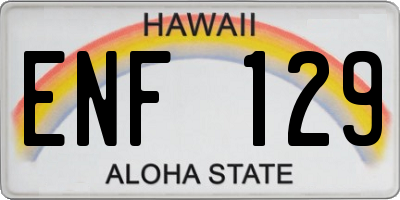 HI license plate ENF129