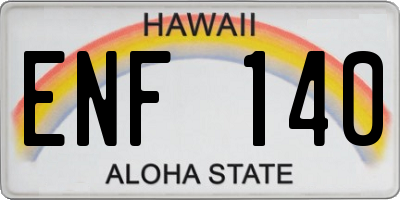 HI license plate ENF140