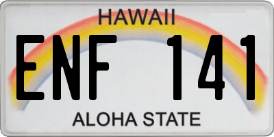 HI license plate ENF141