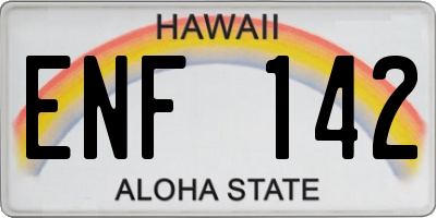 HI license plate ENF142