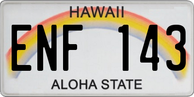 HI license plate ENF143