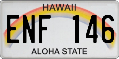 HI license plate ENF146