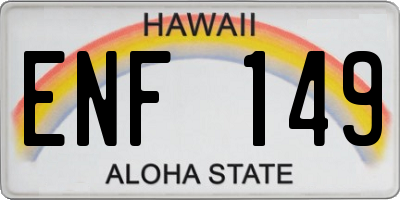 HI license plate ENF149