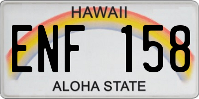 HI license plate ENF158