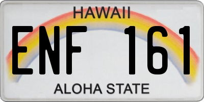 HI license plate ENF161