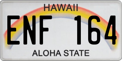 HI license plate ENF164