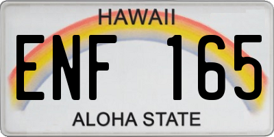 HI license plate ENF165