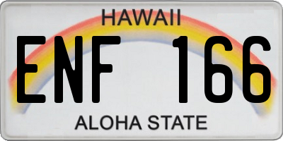 HI license plate ENF166