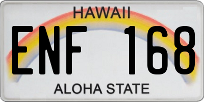 HI license plate ENF168