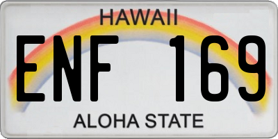 HI license plate ENF169