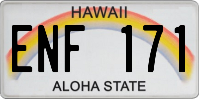 HI license plate ENF171