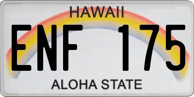 HI license plate ENF175